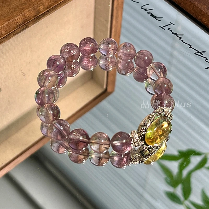 【扶摇直上】10m紫水晶+黄水晶魔盒手串原创设计天然水晶Y60