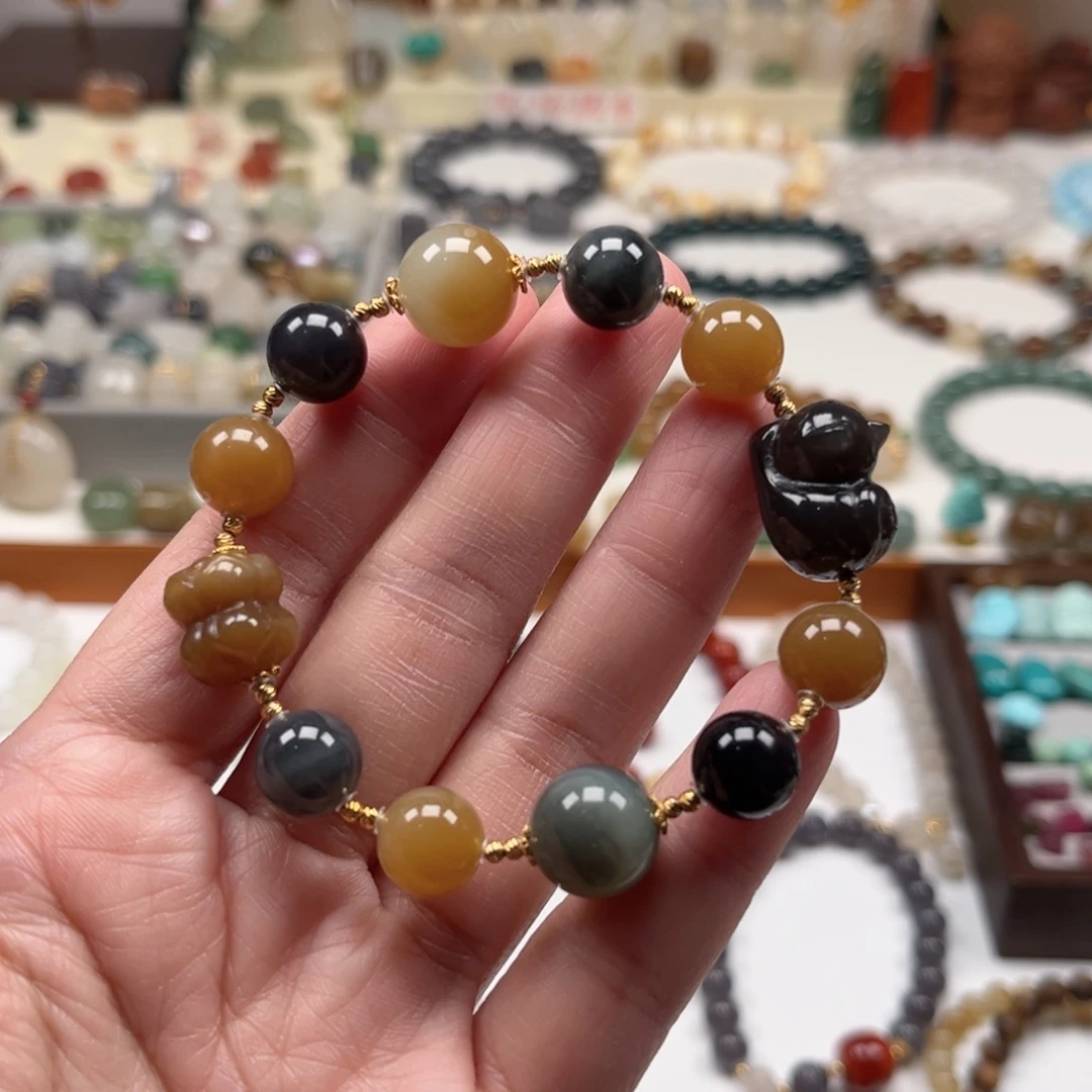 和田玉未镶嵌手链单圈手串