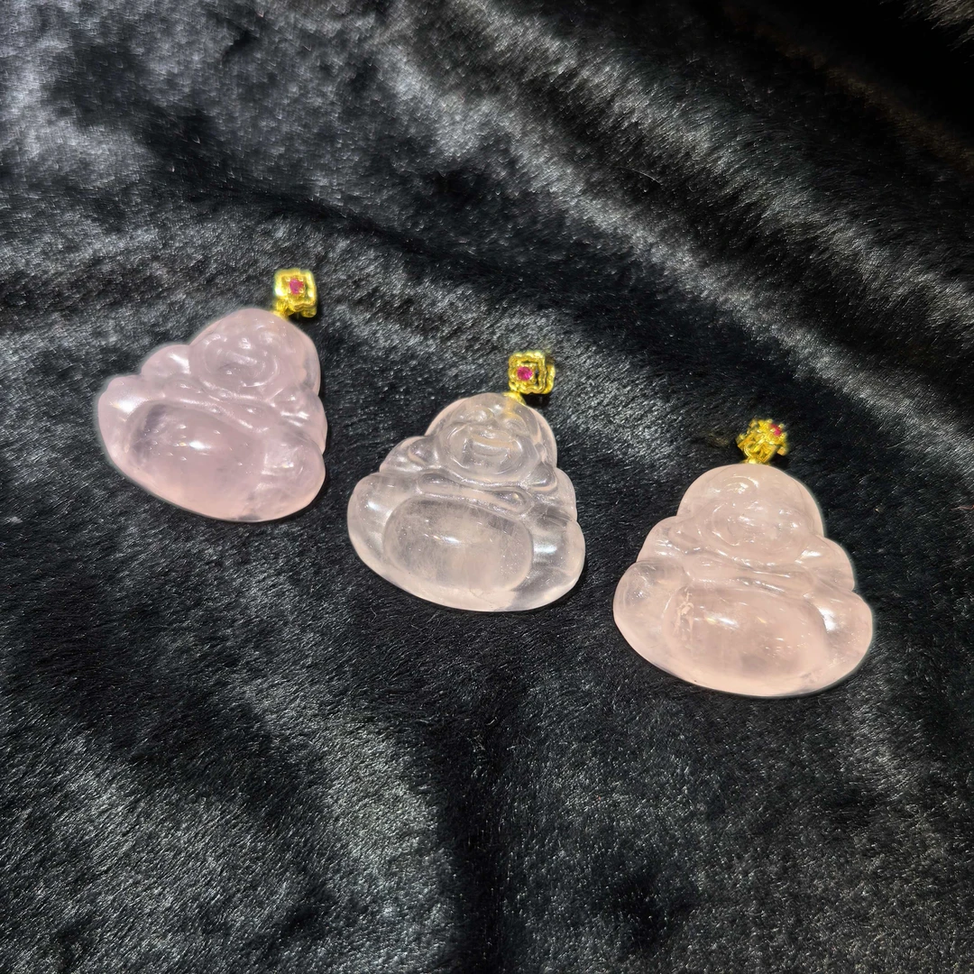 江德洋珠宝C11241星光粉芙蓉晶粉水晶佛公-配链子-多样性只发一件