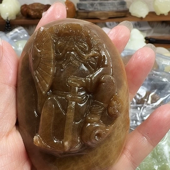 大***摆砖雕石头手把件石头手把件