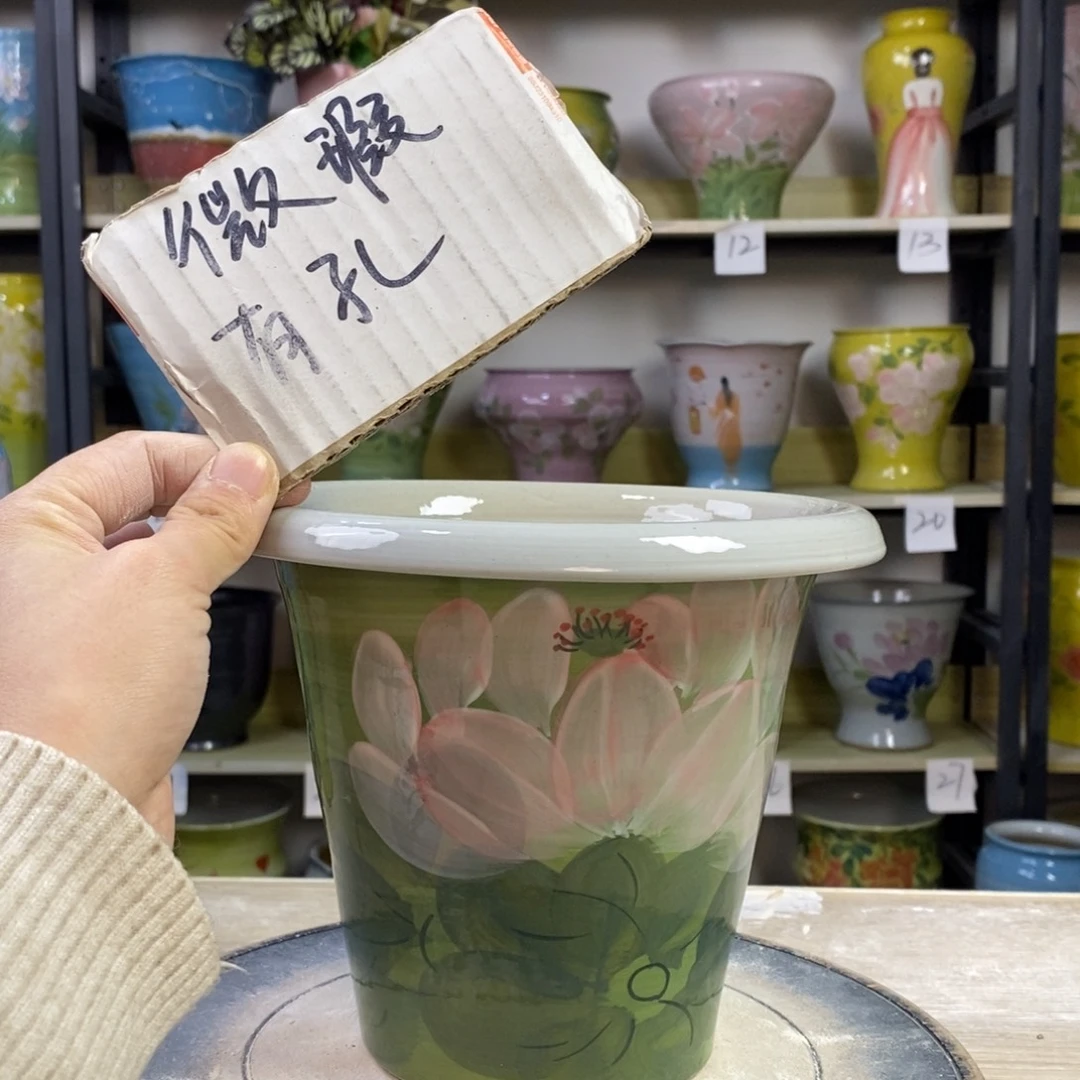 景德镇手工手绘陶瓷花盆