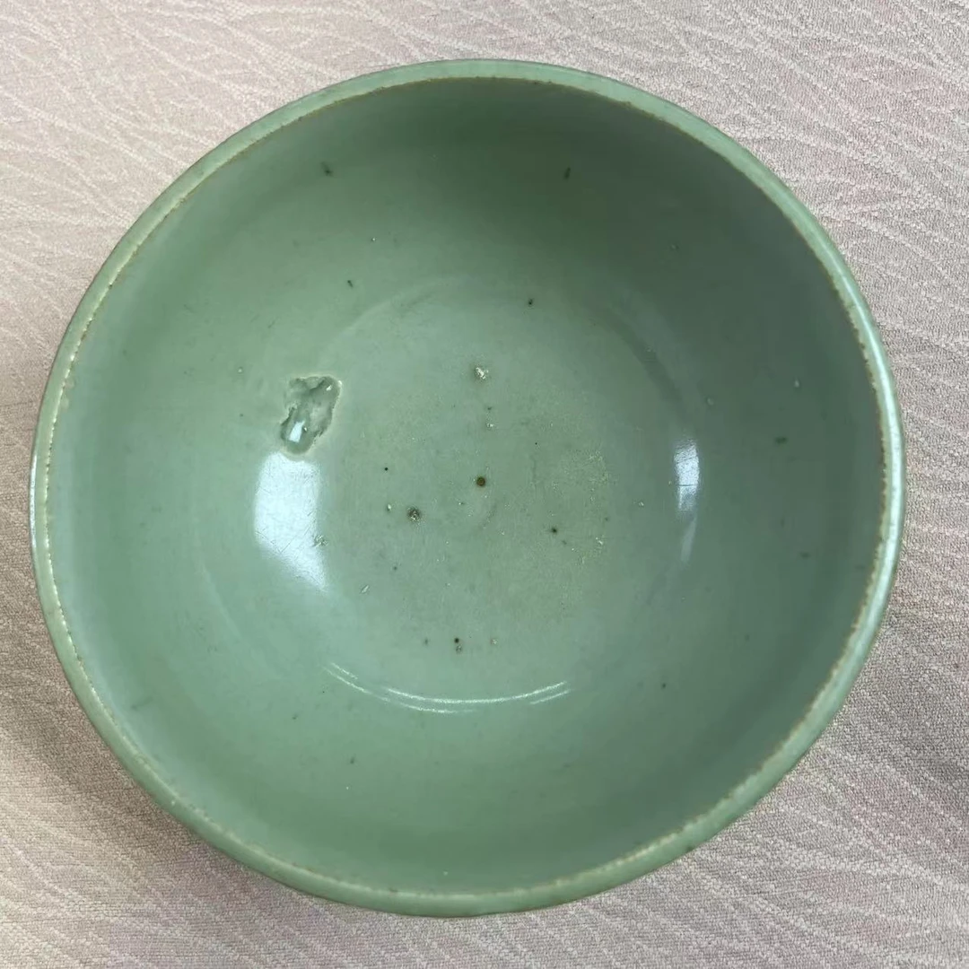 【翠青釉青瓷刻花碗】手绘大碗米饭碗柴窑釉下彩釉里红瓷厂缠枝器型