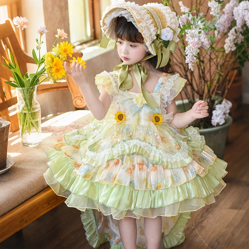 女童夏装洛丽塔公主裙新款儿童蓬蓬背心裙小女孩生日礼服XF25050