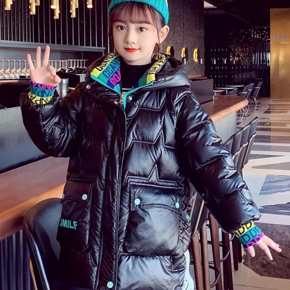 品牌断码女童棉服儿童亮面免洗外套衣2025新款冬装洋气大童