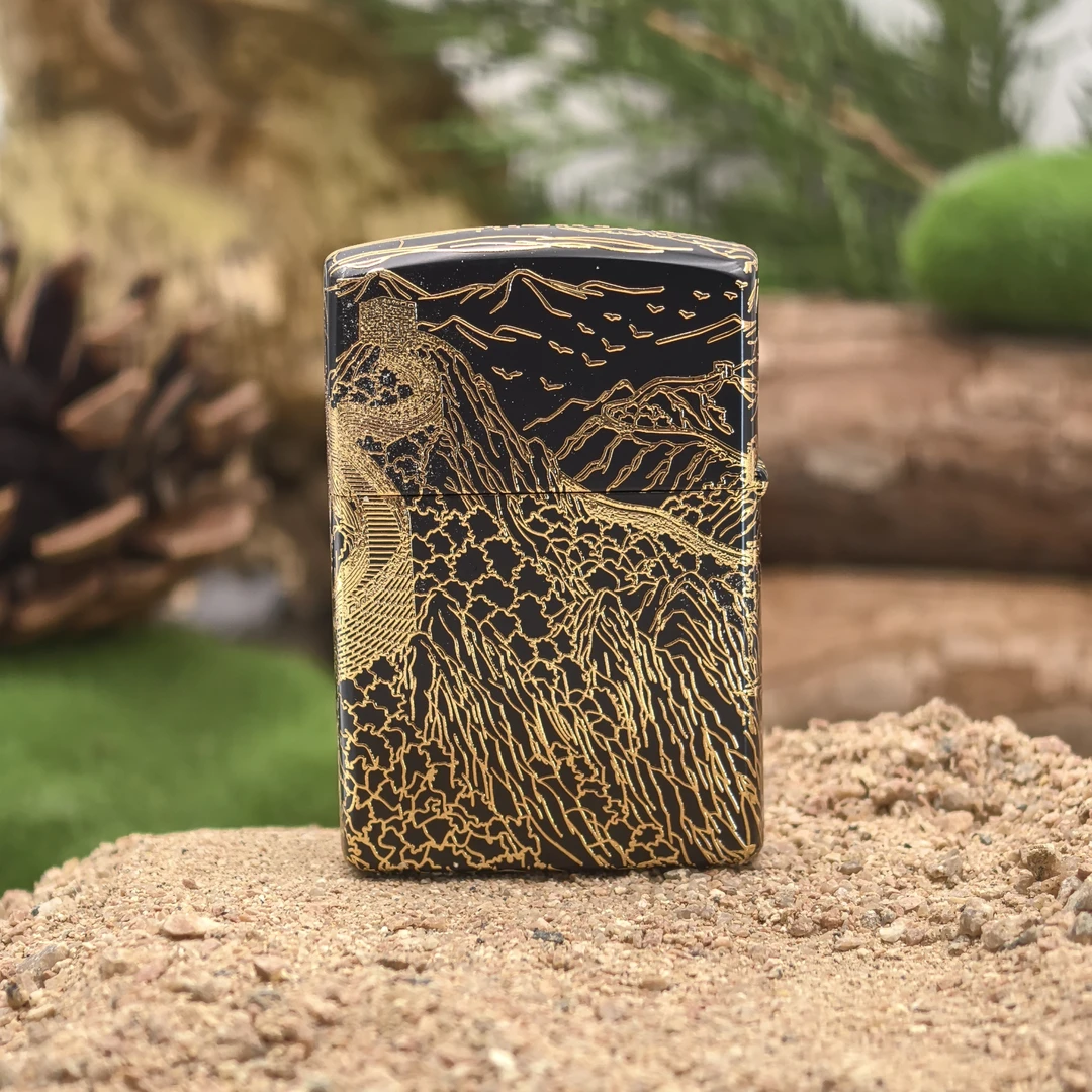 ZORRO佐罗二代防风煤油打火机鎏金长城高颜值礼物