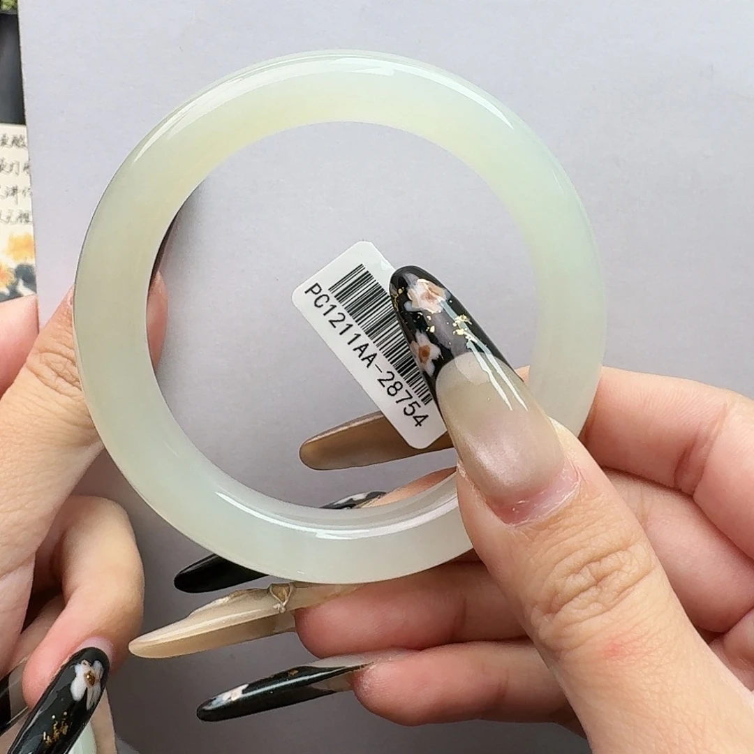 和田玉未镶嵌手镯高冰荔枝冻54/55