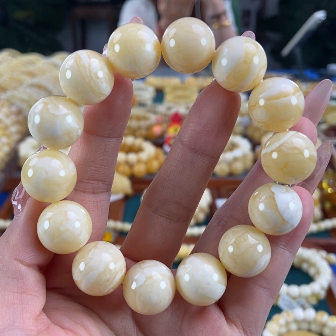 琥珀未镶嵌珠宝奇石16圆珠33.8