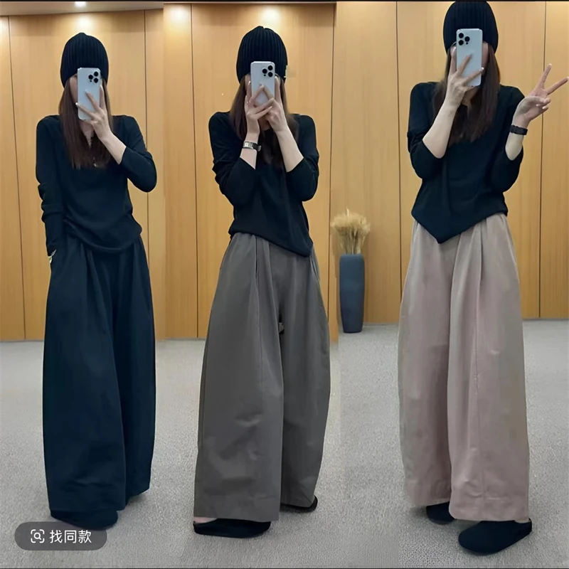 微胖大码休闲直筒三本长裤纯棉拼接时尚百搭秋季拽姐丑萌阔腿裤厚