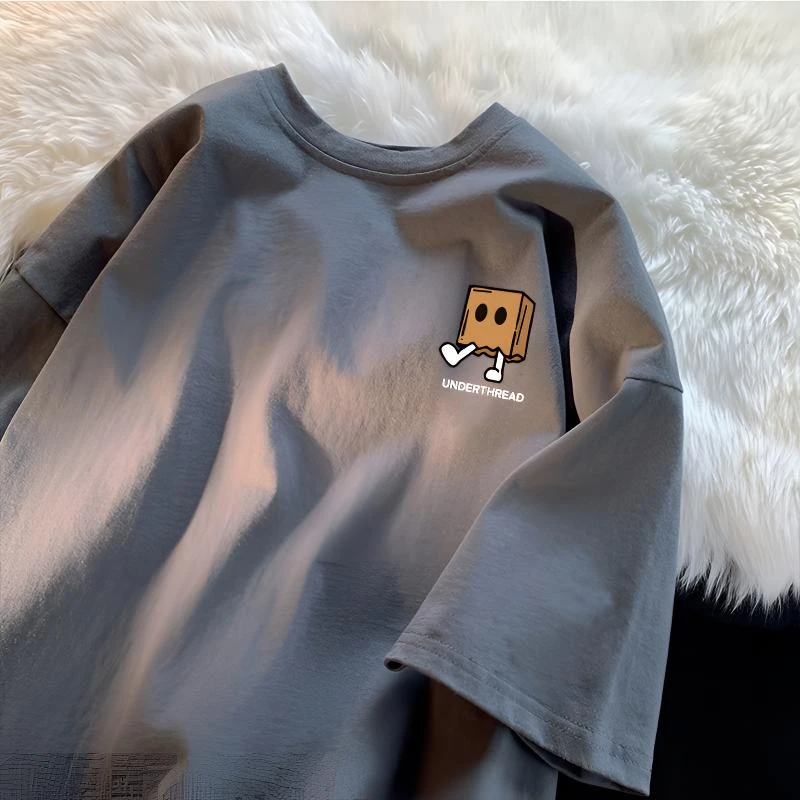 夏季新款纯棉短袖t恤男女同款ins潮流宽松学生重磅情侣体恤上衣服