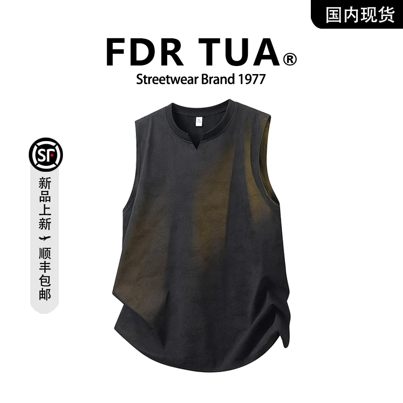 【品牌现货撤柜】FDR TUA 美式扎染运动背心男夏季坎肩宽松无袖T恤