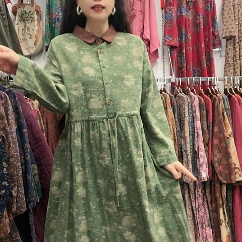 招财猫收腰麻裙887-9