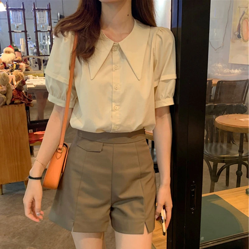 2023夏季新款阔腿裤女法式名媛轻熟气质洋气休闲时尚短裤两件套装