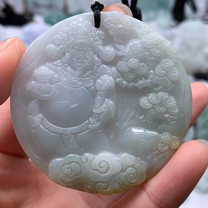 翡翠未镶嵌颈饰财神爷洒黄翡福利