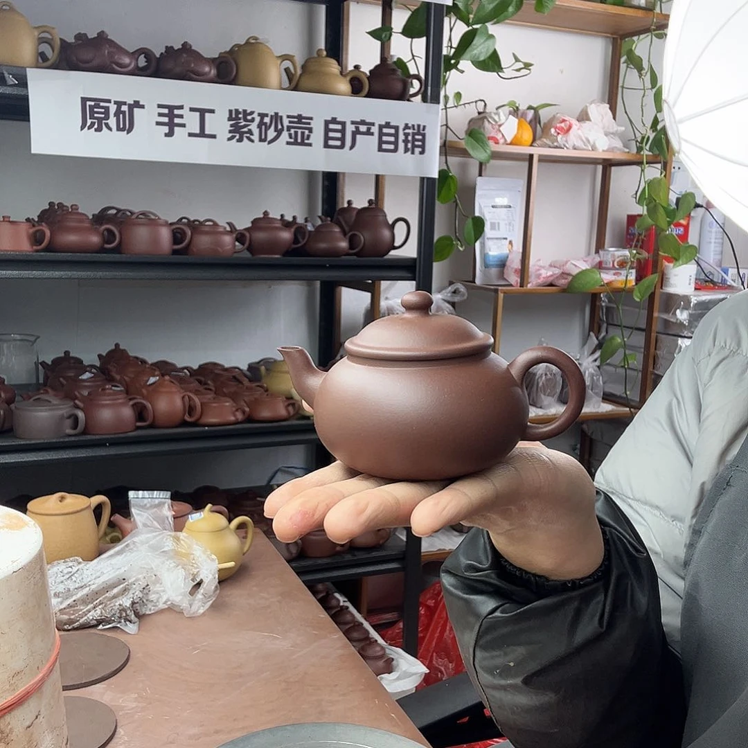 紫砂茶壶底槽清矮梨壶