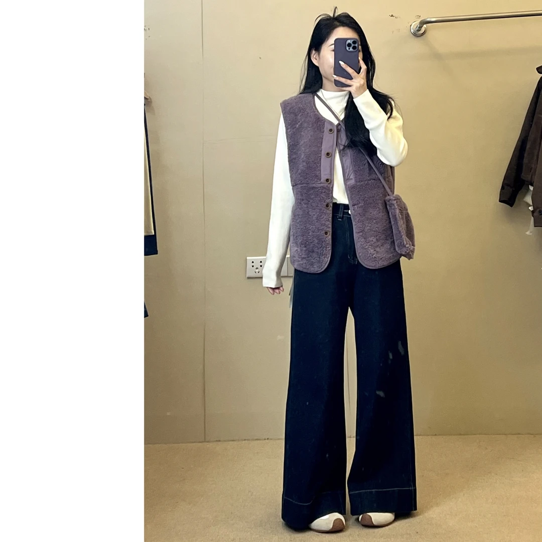 紫色毛毛马甲➕包包