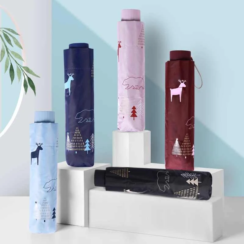 正品天堂伞8骨中号黑胶防晒防紫外线手动三折伞手动雨伞学生两用