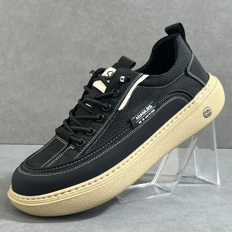 布鞋男夏季冰丝布鞋潮流百搭厚底板鞋透气网面一脚蹬低帮休闲男鞋