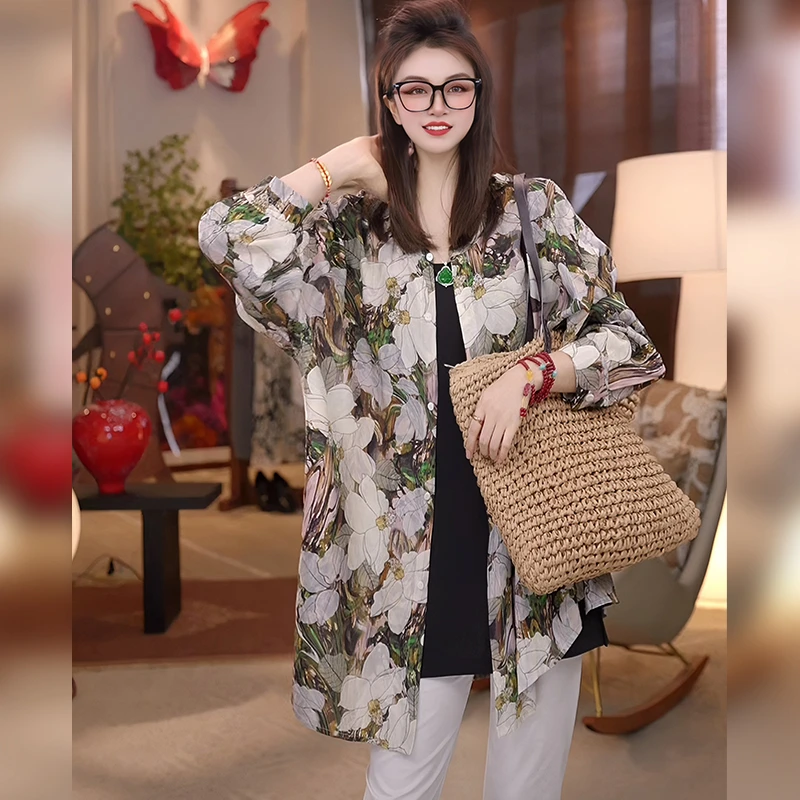 【Linda姐高端线】春夏新款时尚轻奢通勤印花女士衬衫AA5LYH1225