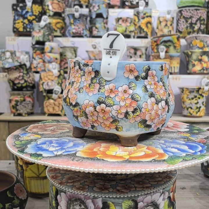 红泥花盆景德镇花盆