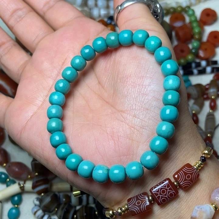 V***r石英石纯铜藏传古珠