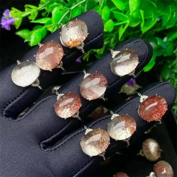 【水晶戒指】天然彩幽灵戒指绿幽灵多样性发货