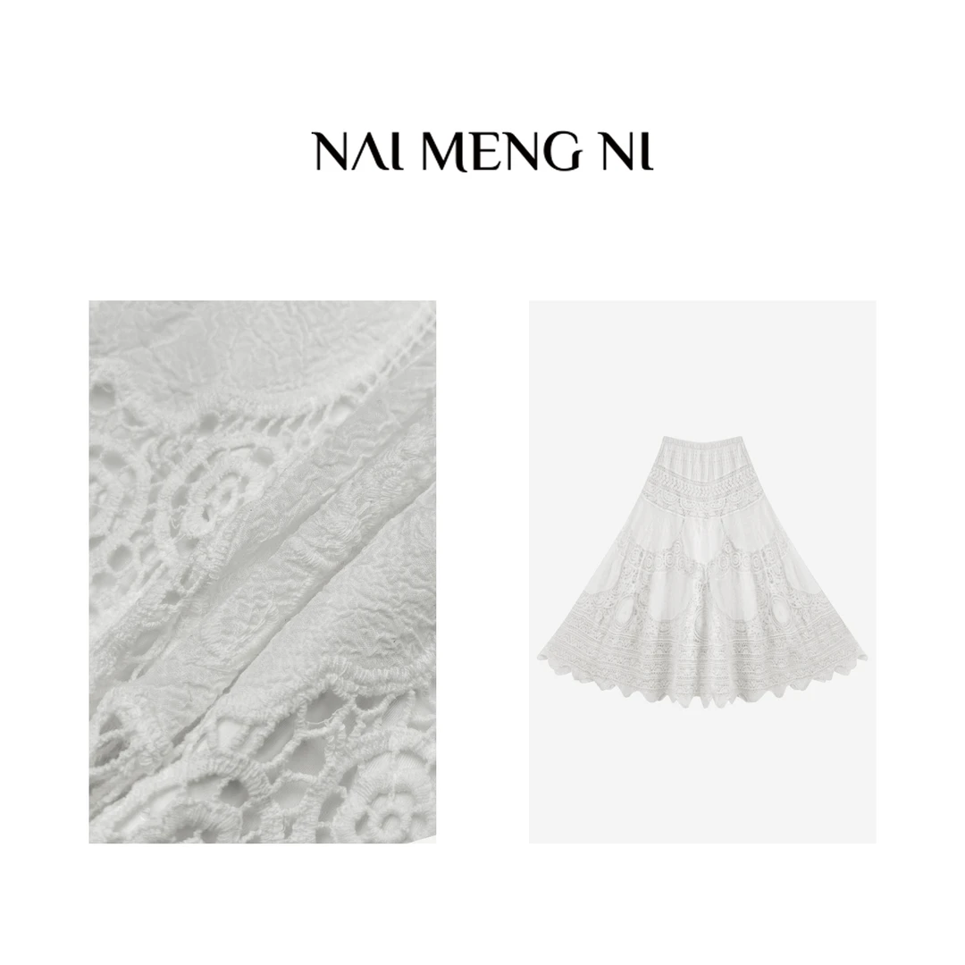 肉肉 【久野】镂空勾花刺绣仙气飘飘针织长裙女装半身裙 26RR20026