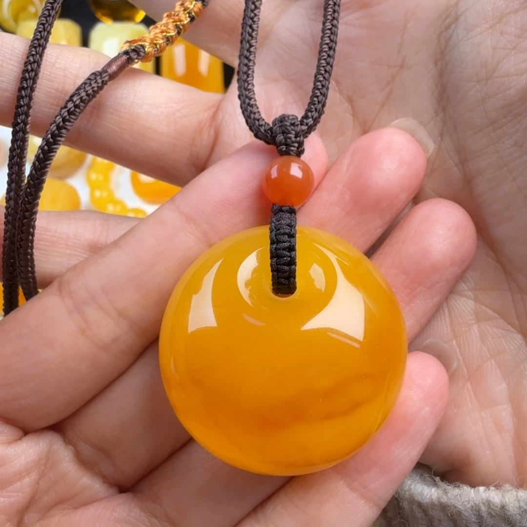 琥珀未镶嵌颈饰纯天然琥珀蜜蜡无优化