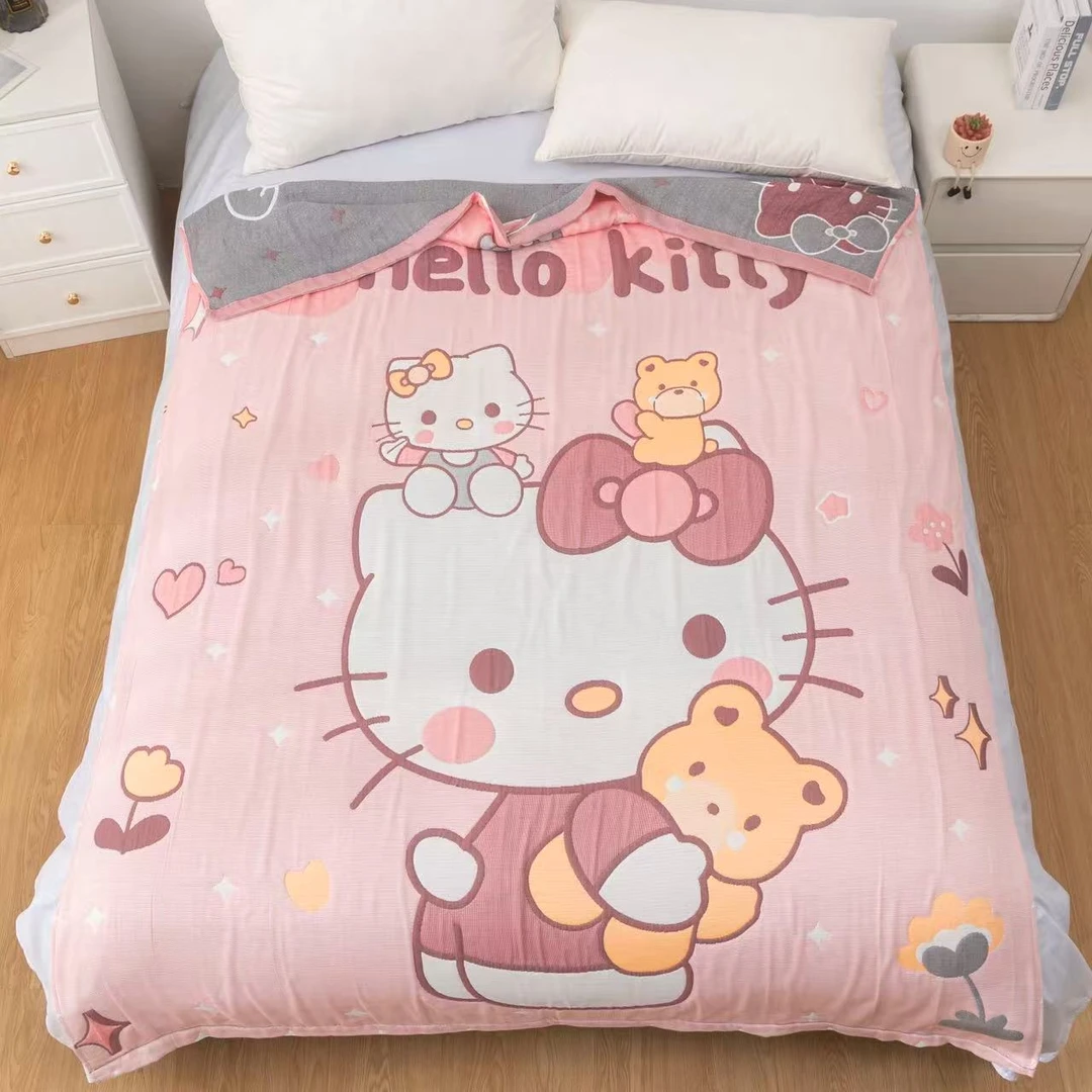 【凯帝粉】150*200全棉纱布泡芙被皱皱纱布单人被提花A类机洗亲肤