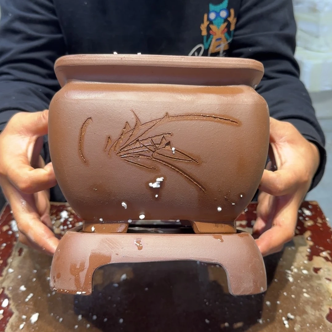 紫砂花盆口径20高度20