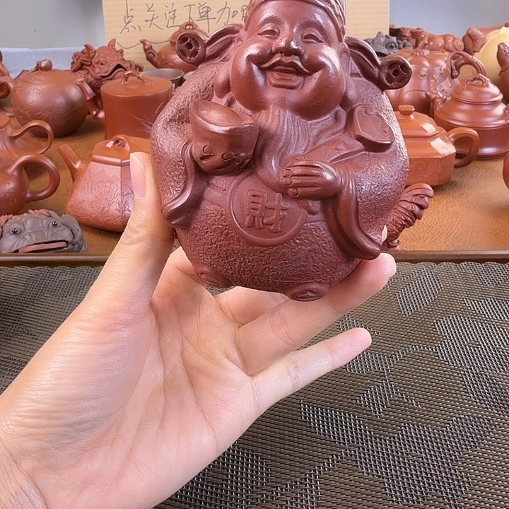 茶壶紫砂朱泥财神爷