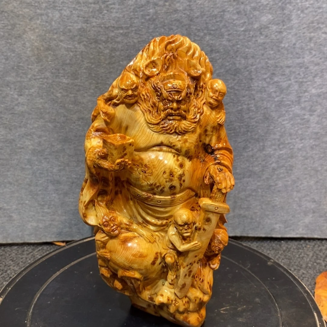 柏木（崖柏）太行精品陈化黄金满瘤疤钟馗摆件