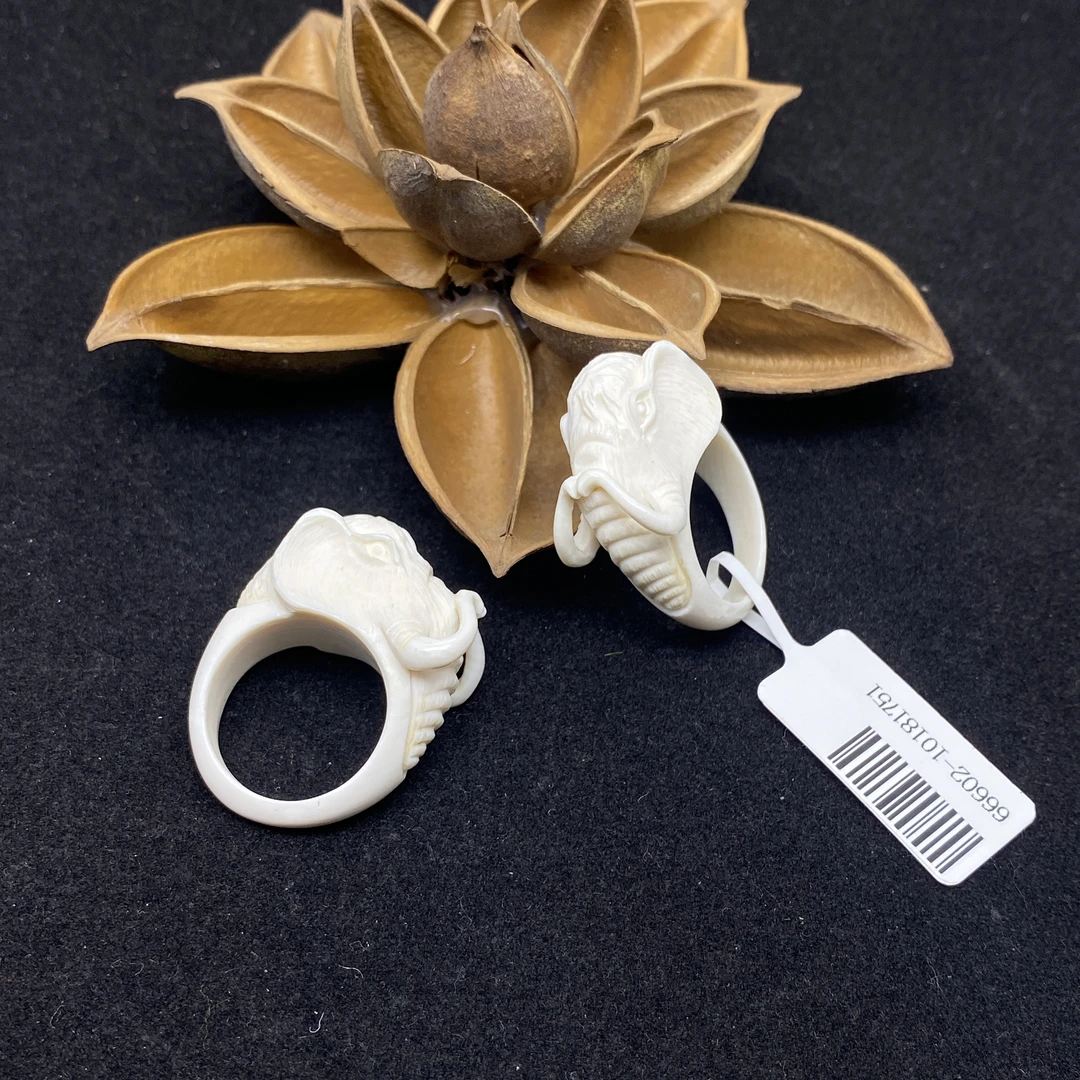 【哈轩文化 公子优选】猛犸象头戒指（多样性发一件）18175