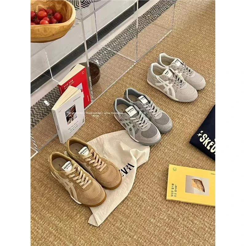 【澳门专柜正品】芒大果 春季真皮拼色网面运动鞋女百搭复古休闲阿