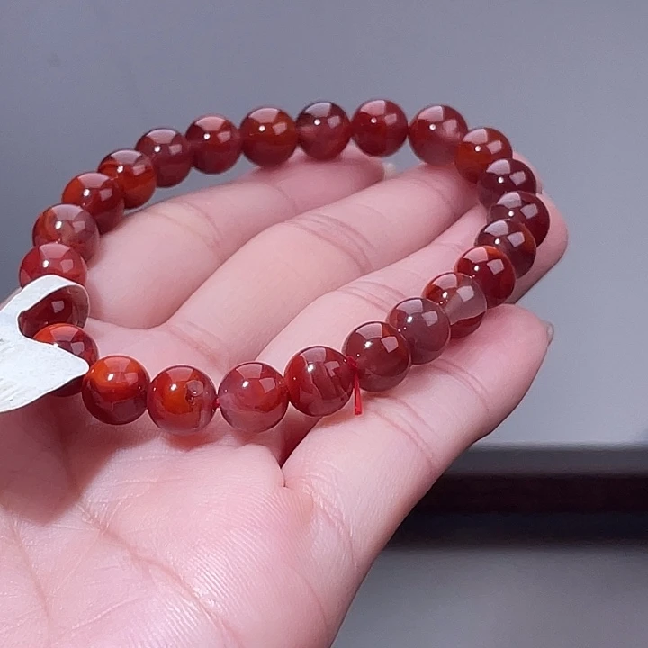 南红玛瑙合金手链8229