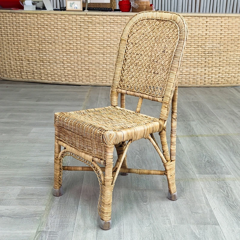 藤椅子靠背椅加固天然藤编织小藤椅舒适单人家用成人休闲阳台餐厅