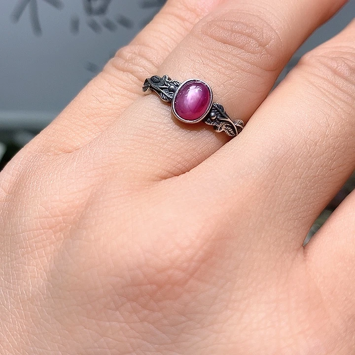 水晶戒指银S925镶嵌水晶