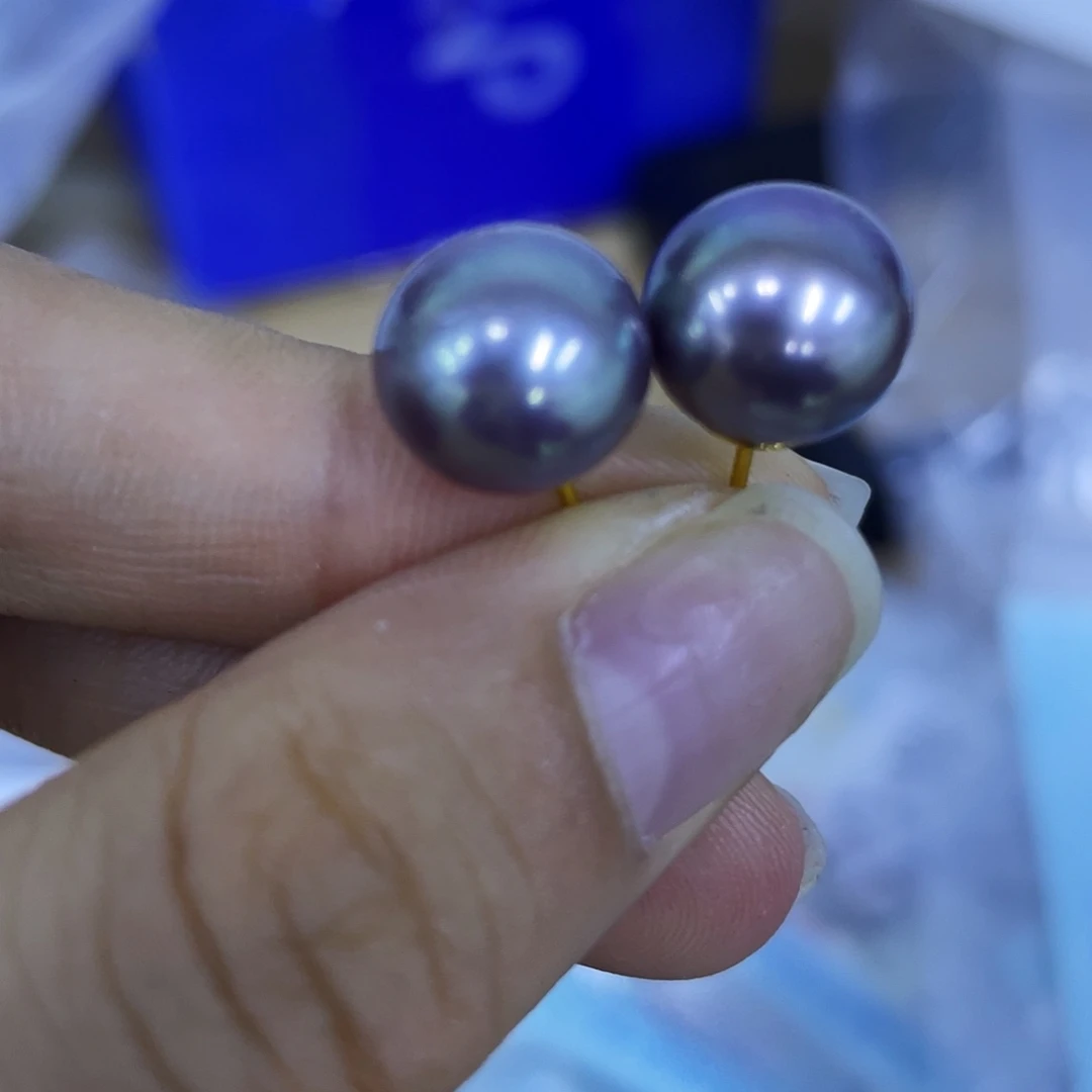 银S925镶嵌耳饰海水珍珠