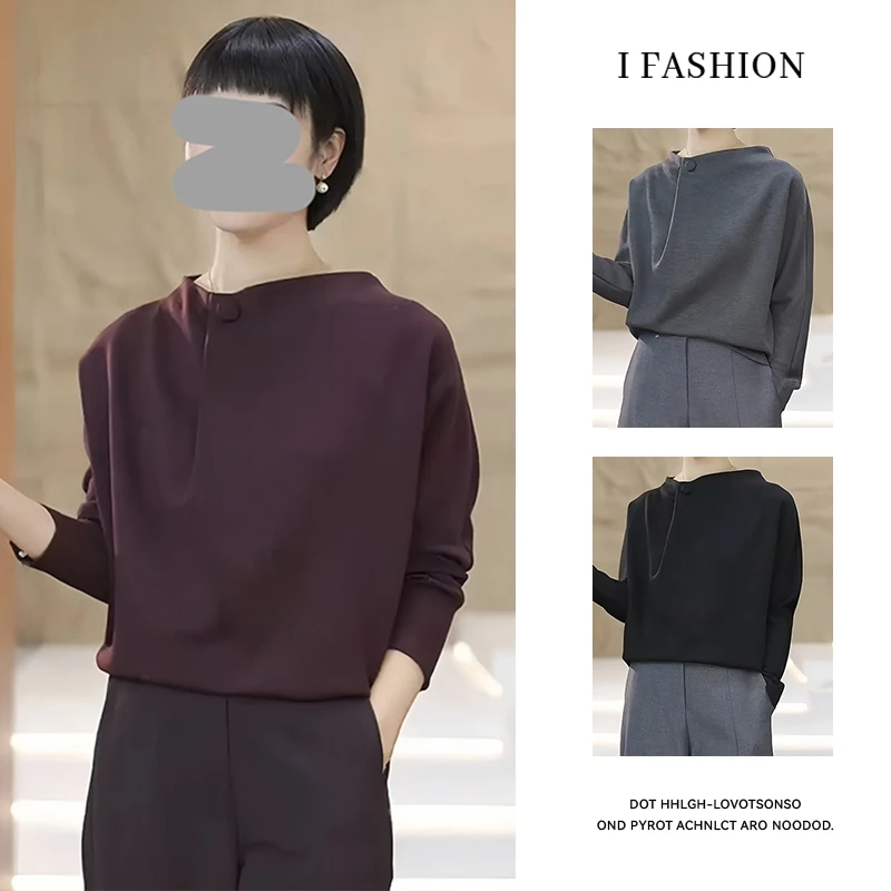 高含棉时尚减龄圆领卫衣女2026年春秋新款小个子百搭遮肉长袖上衣