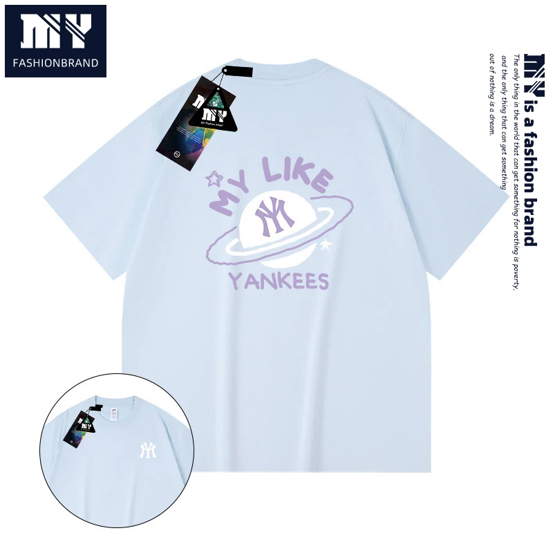 MY2025夏款男士新款休闲装情侣装街头潮流简约百搭透气短袖男t恤