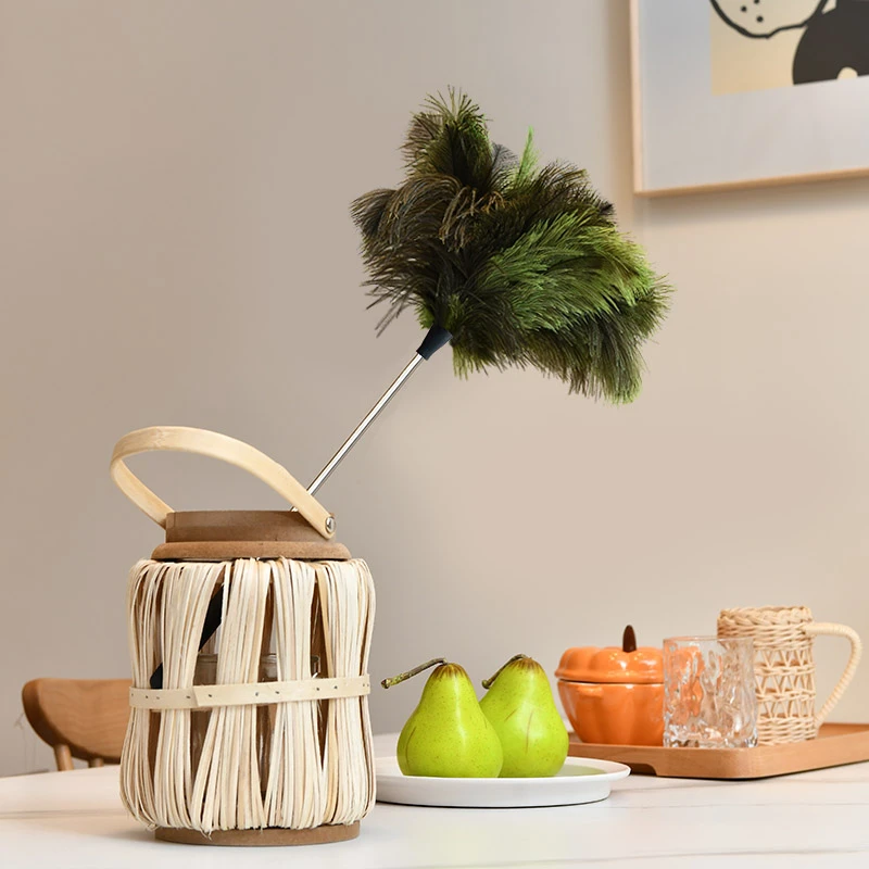 掸尘迎新鸡毛掸家用可伸缩防静电除尘掸加厚打扫客厅居家美学摆件