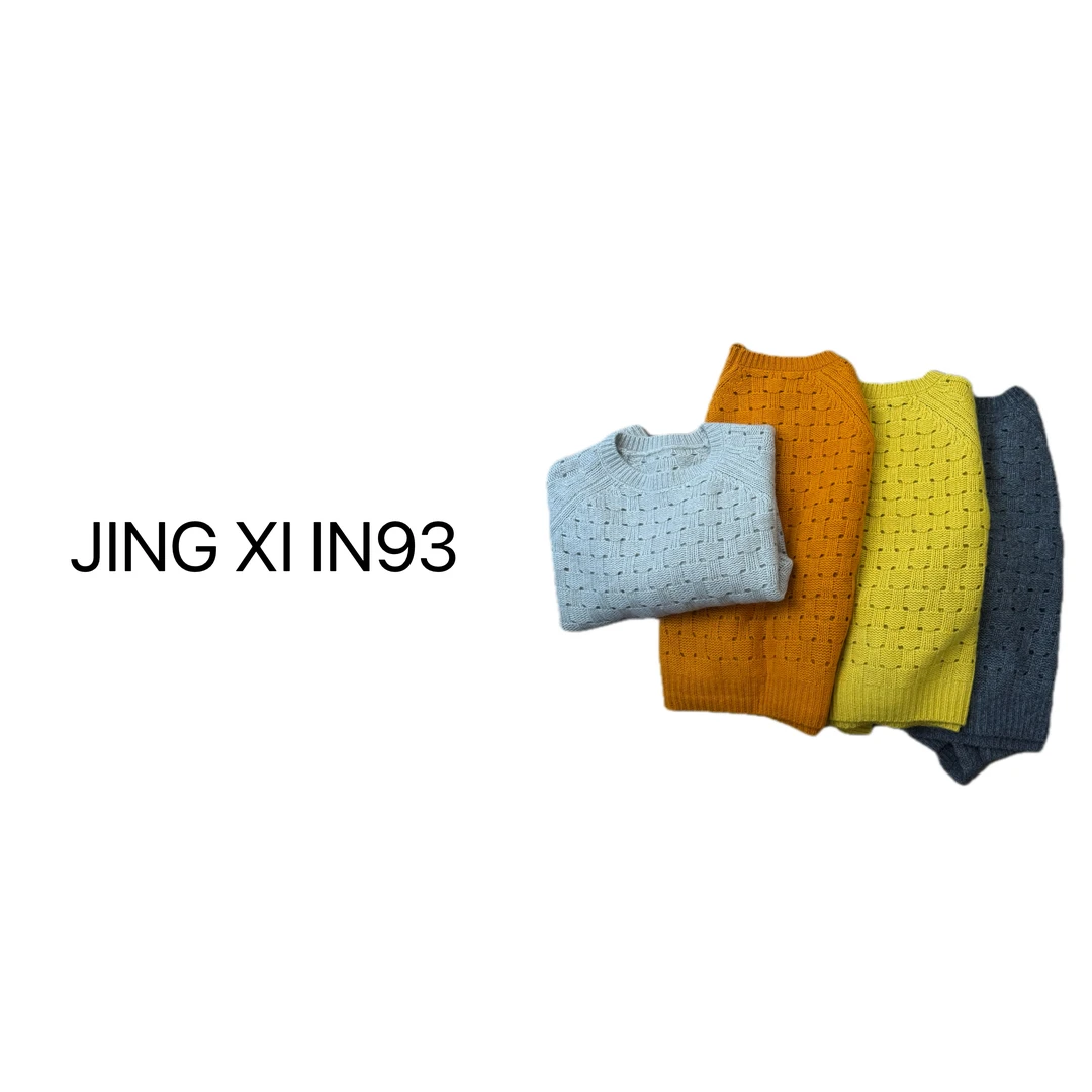 Jing Xi【绵羊毛镂空毛衣】时尚百搭针织休闲简约纯色潮流伤愈
