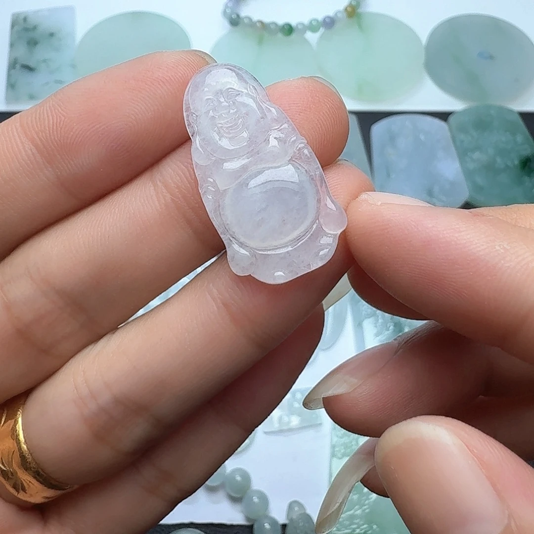 翡翠未镶嵌吊坠(赠链)天然缅甸翡翠A货冰站佛