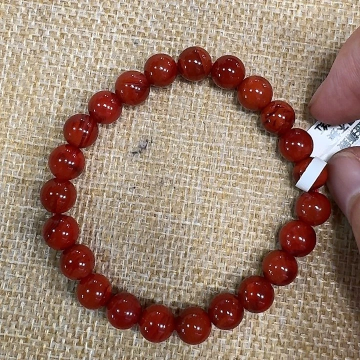 南红玛瑙未镶嵌手链手串原矿南红牛血火焰纹8
