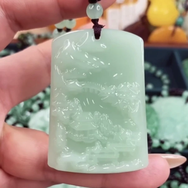 2.浅绿方牌山水牌情侣同款新款上新.
