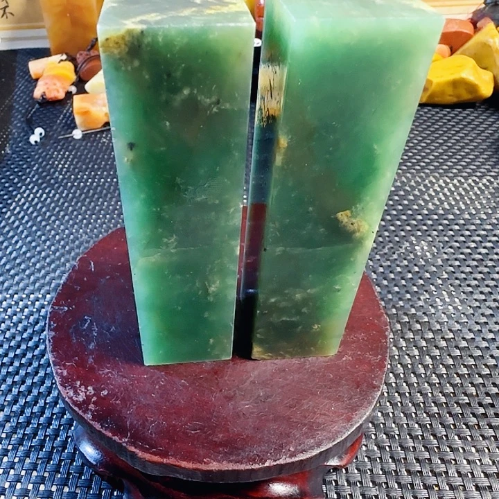 孤***翁印石青田石雅安绿两个