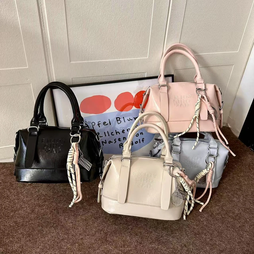 美式复古辣妹风波士顿包2025新款流行小众时尚手提通勤斜挎包