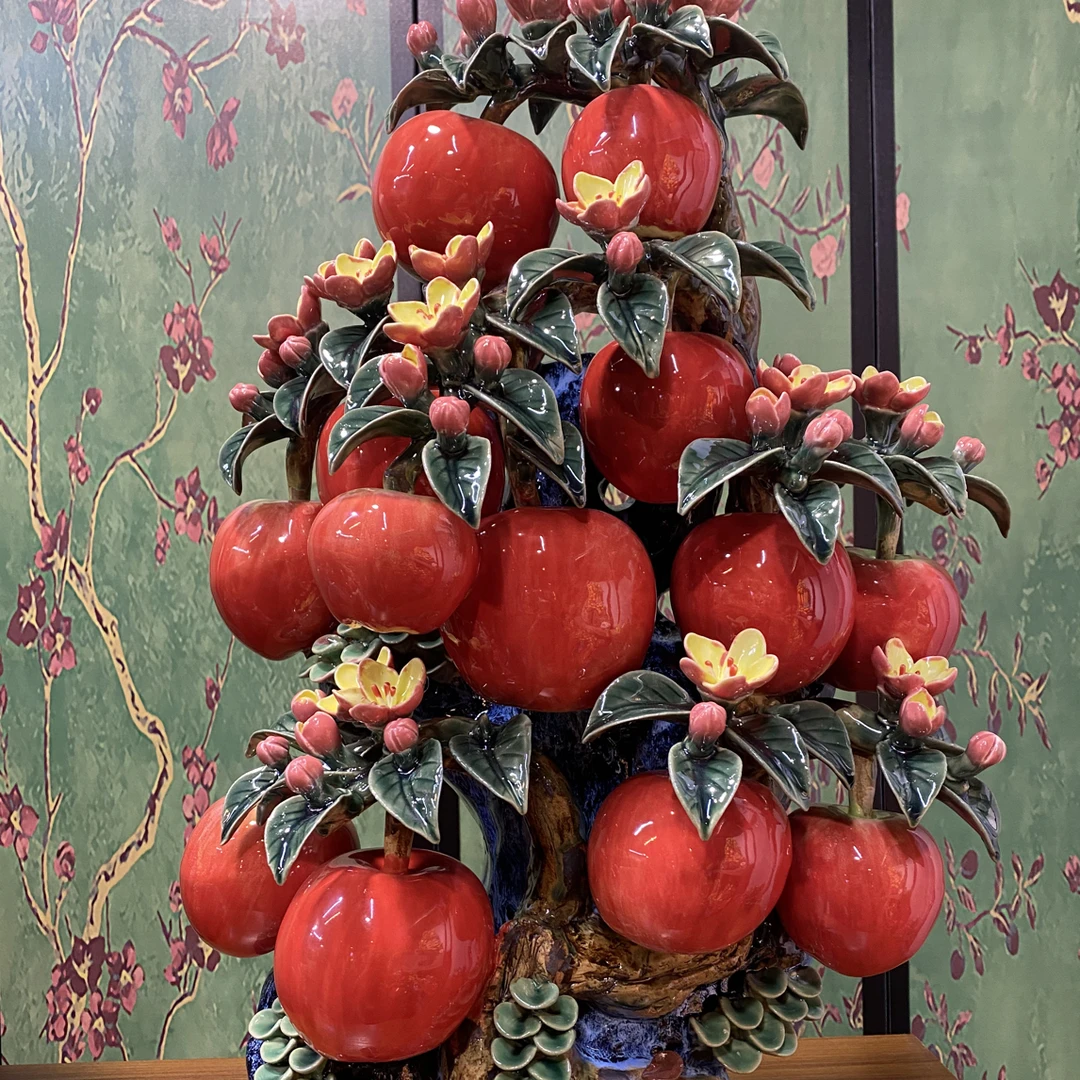 【平安富贵果】石湾陶瓷制品、家居手工摆件会所摆件（长35高60）