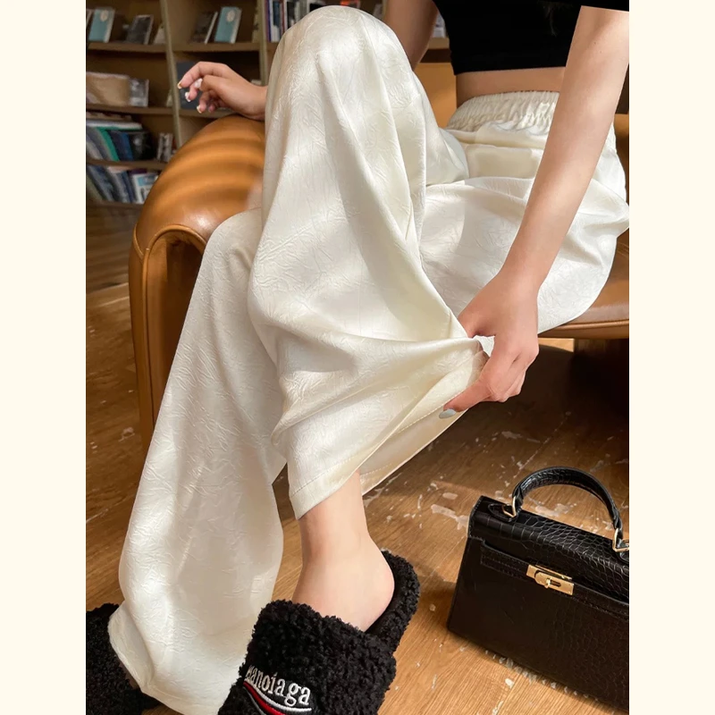 中年妈妈休闲长裤显瘦洋气中老年女装直筒休闲裤子