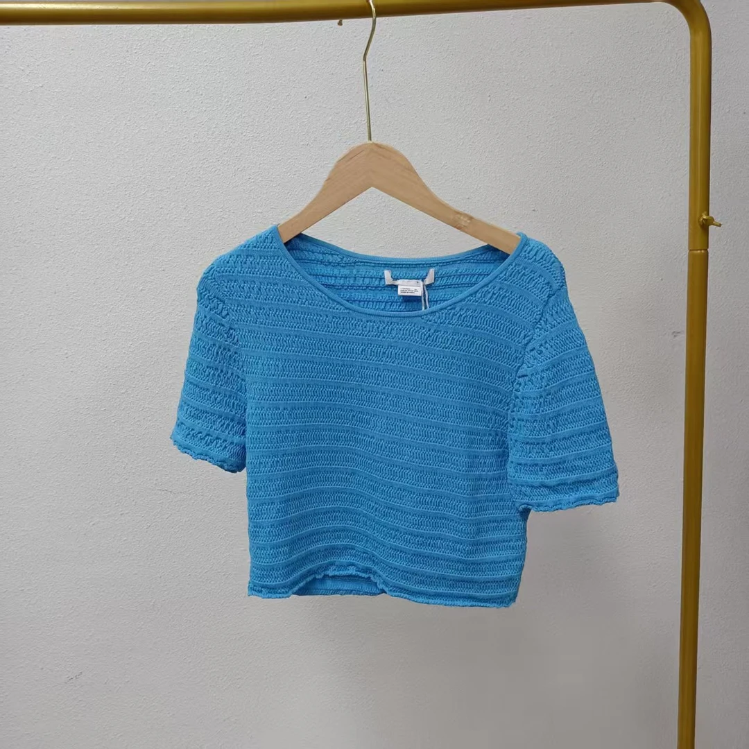 唯琳剪标   C18－6-3960款   U家蓝色短款上衣长40