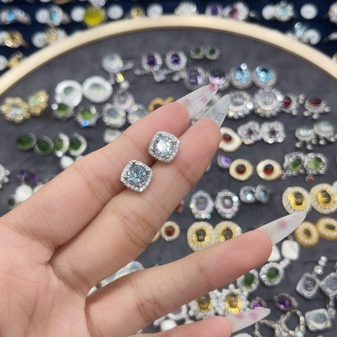 岫玉银S925镶嵌耳坠?**羊